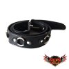 Cinturón de cuero negro con argollas C55