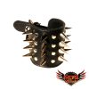 Muñequera de cuero negro con púa y remache D26